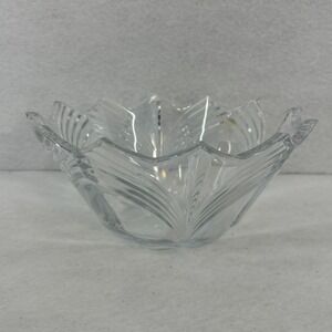 Vintage Bohemian Czech Crystal Glass Bowl Leaded Cut Art Dish